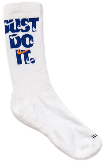 Blanco con letras azules